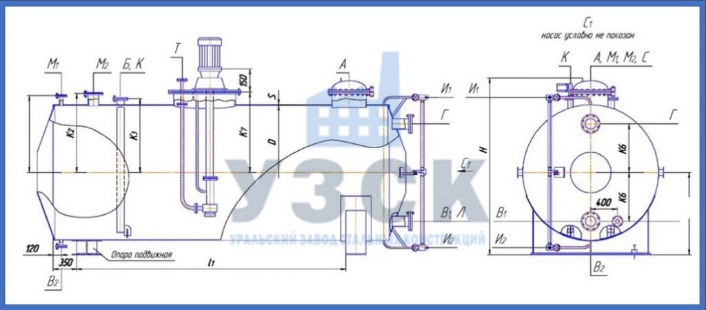 Чертеж емкости ГКК в Каспийске